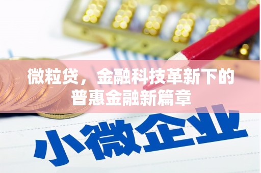 奎屯微粒贷，金融科技革新下的普惠金融新篇章