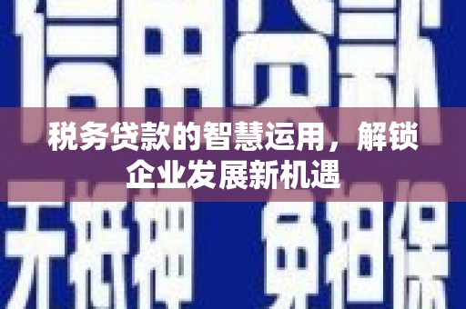 奎屯税务贷款的智慧运用，解锁企业发展新机遇