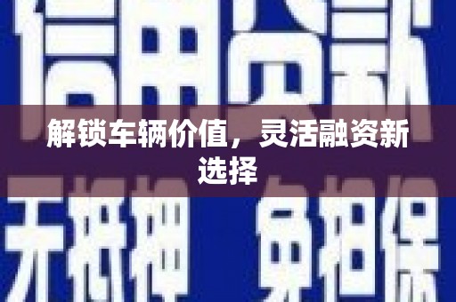 奎屯解锁车辆价值，灵活融资新选择